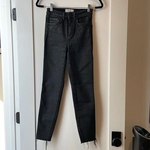 Free People black wax skinny jeans